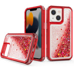 iPhone 13 Transparent four corner anti falling quicksand protective case