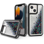 iPhone 13 Transparent four corner anti falling quicksand protective case