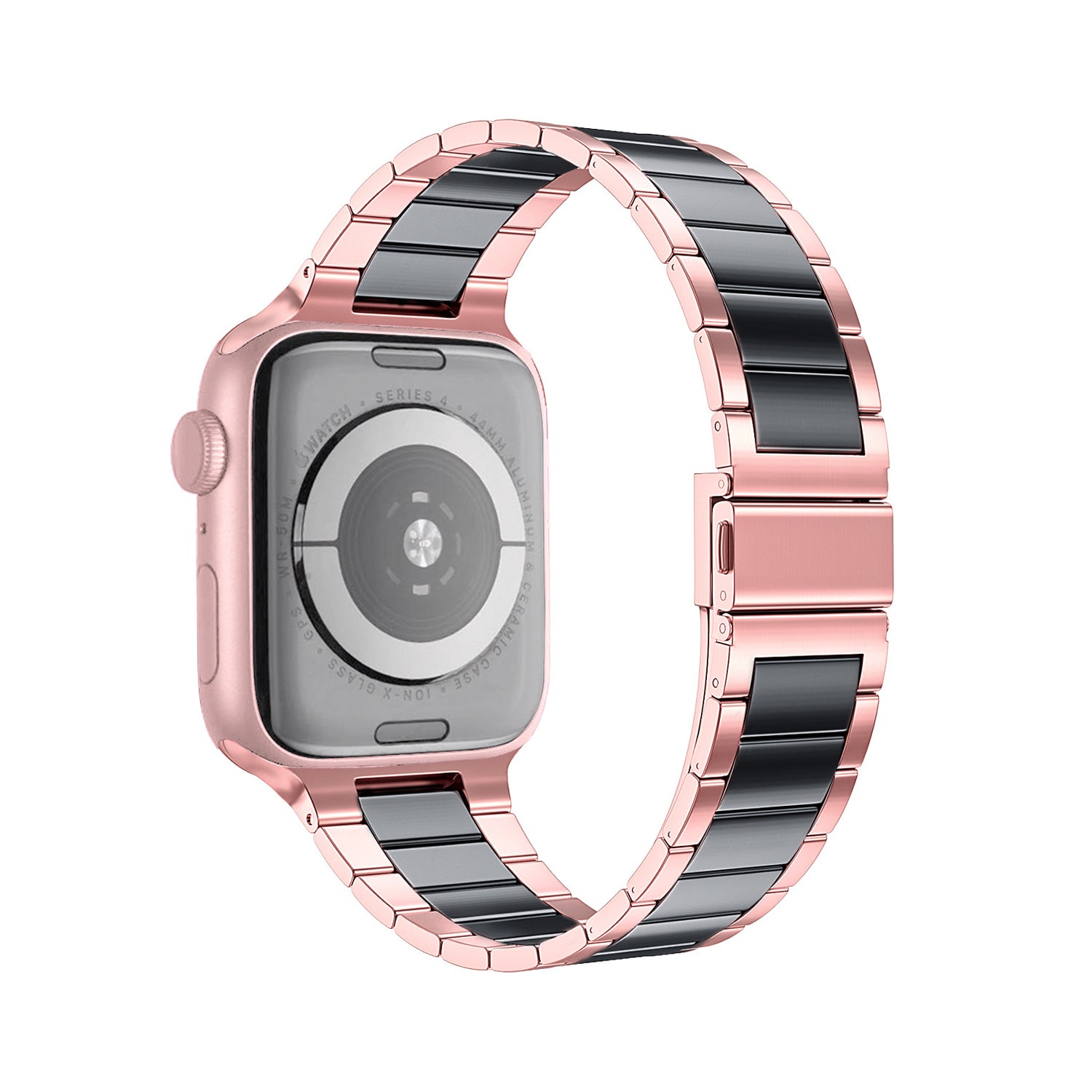 Solid Stainless Steel Metal Replacement Watchband with two-color strap Compatible with iWatch 7/SE /6/ 5/ 4 /3/ 2/1(38mm/40mm,41mm)