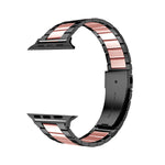 Solid Stainless Steel Metal Replacement Watchband with two-color strap Compatible with iWatch 7/SE /6/ 5/ 4 /3/ 2/1(38mm/40mm,41mm)