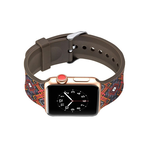 Apple Watch Series 4/3/2/1 with Silver Buckle Rubber Design Colorful Replacement i Watch Bands