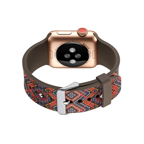 Apple Watch Series 4/3/2/1 with Silver Buckle Rubber Design Colorful Replacement i Watch Bands
