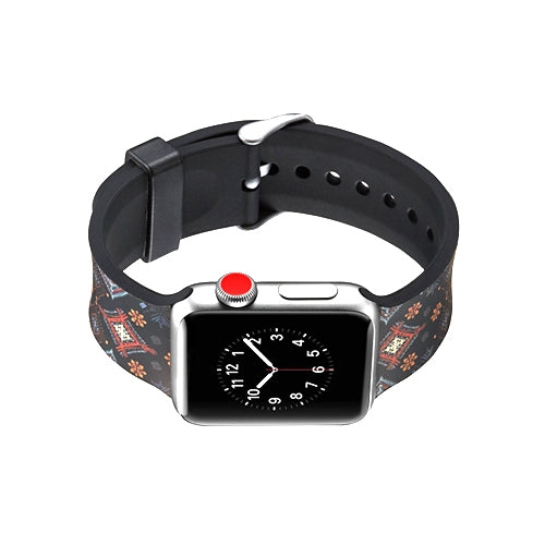 Apple Watch Series 4/3/2/1 with Silver Buckle Rubber Design Colorful Replacement i Watch Bands