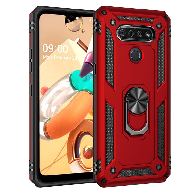 LG K51  Dual Colors Ring Magnetic GPS car mount Phone Holder case