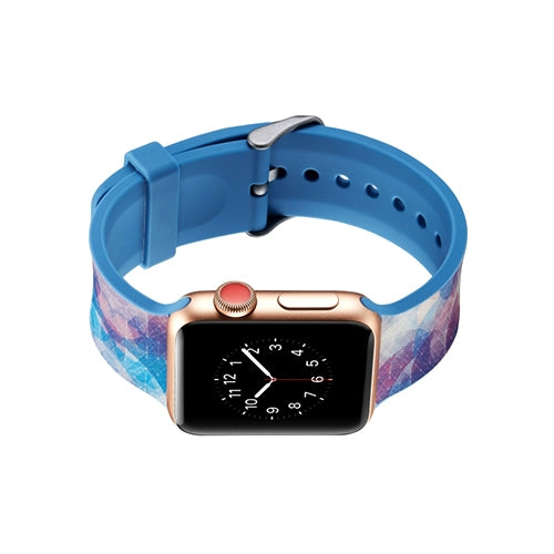 Apple Watch Series 4/3/2/1 with Silver Buckle Rubber Design Colorful Replacement i Watch Bands