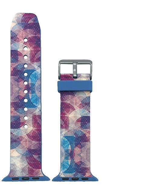 Apple Watch Series 4/3/2/1 with Silver Buckle Rubber Design Colorful Replacement i Watch Bands