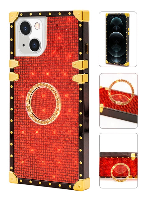 iPhone 13 mini Fashion Case TPU Luxury Grey Diamonds  with Kickstand