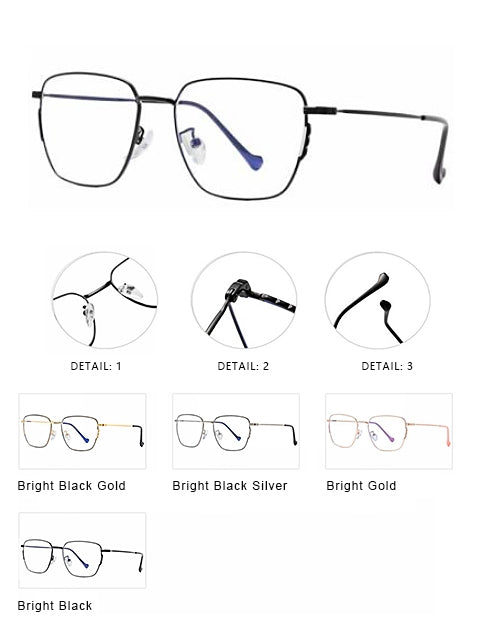 A Dozen of Blue light Blocking Computer Prescription Reading Glasses Metal Frame (1901)