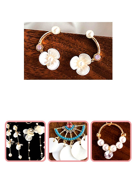 A Dozen of Acrylic Statement Flower Earrings  (1904251-1)