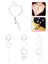 A Dozen of Rhinestone Earrings connected over neck for Women and Girls (HE820)