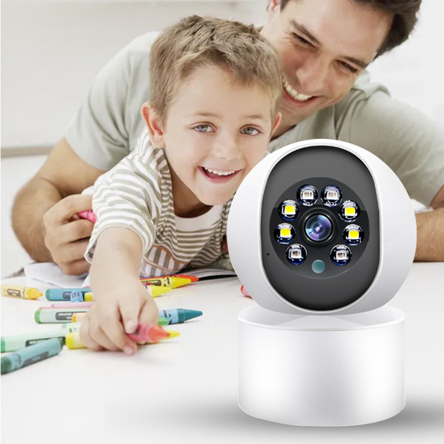 Indoor baby surveillance camera HD night vision monitor-White