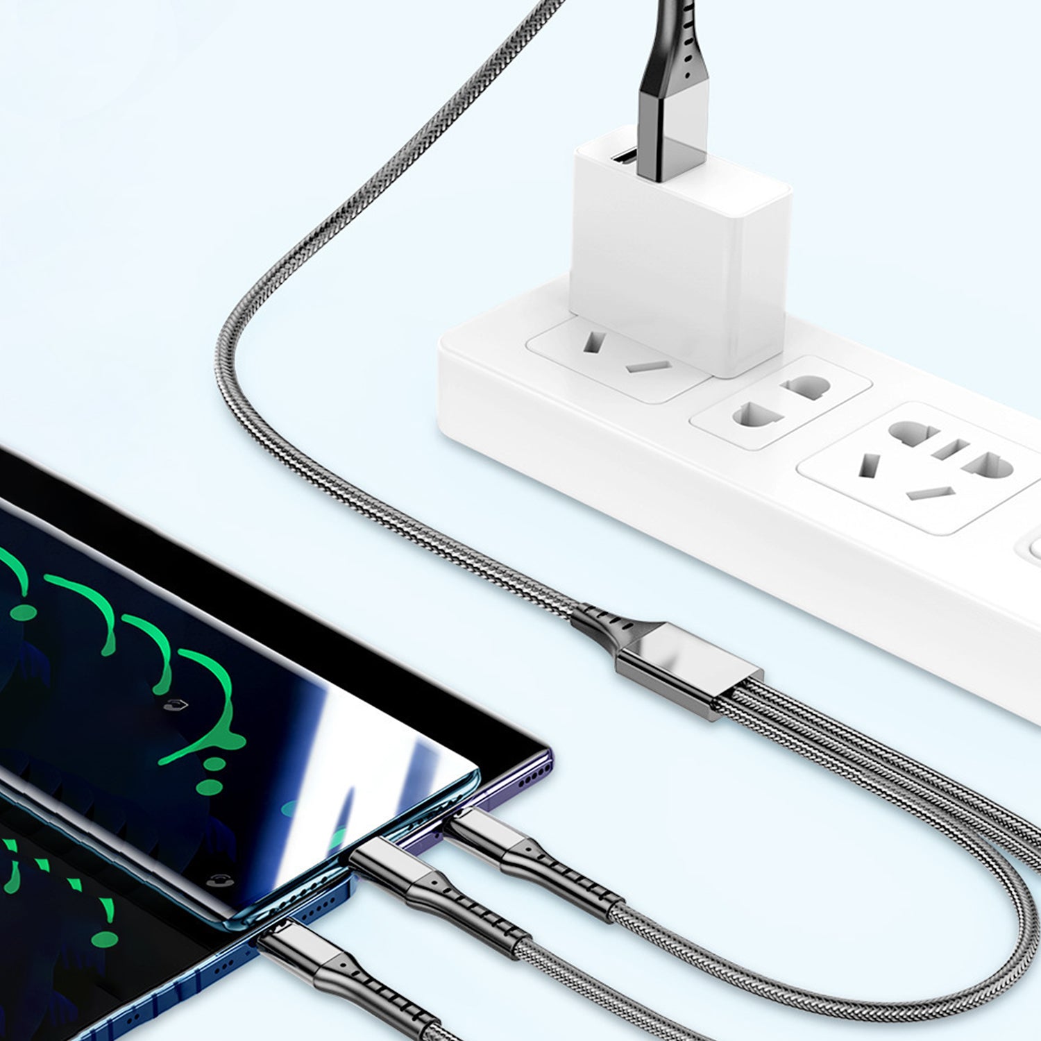 3 in 1 (iPhone/Android/Type-C) 66w super fast charging cable