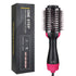 2 IN 1 One Step Hair Dryer Hot Air Brush Hair Straightener Comb Curling Brush Hair Styling Tools-Hot Pink