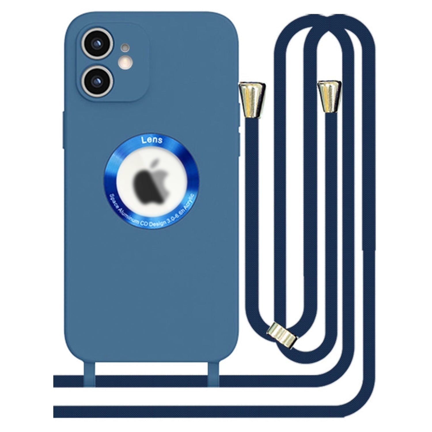iPhone 12 Soft silicone case fine hole logo hollowed out with adjustable hanging rope