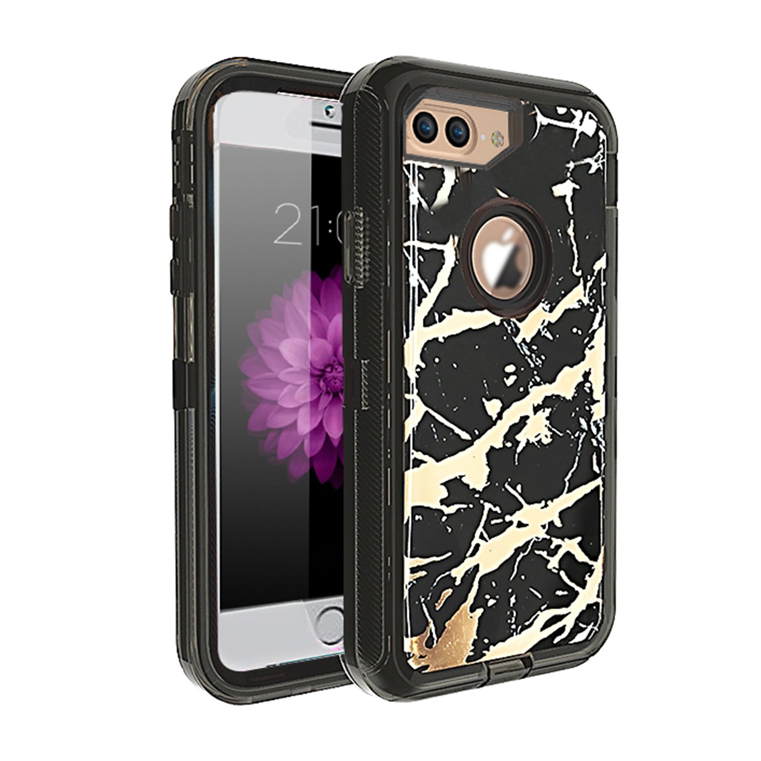 Clear Case for iPhone 8/7/6 Plus Anti-Shock Durable Protective TPU Heavy Duty Marble Phone Case