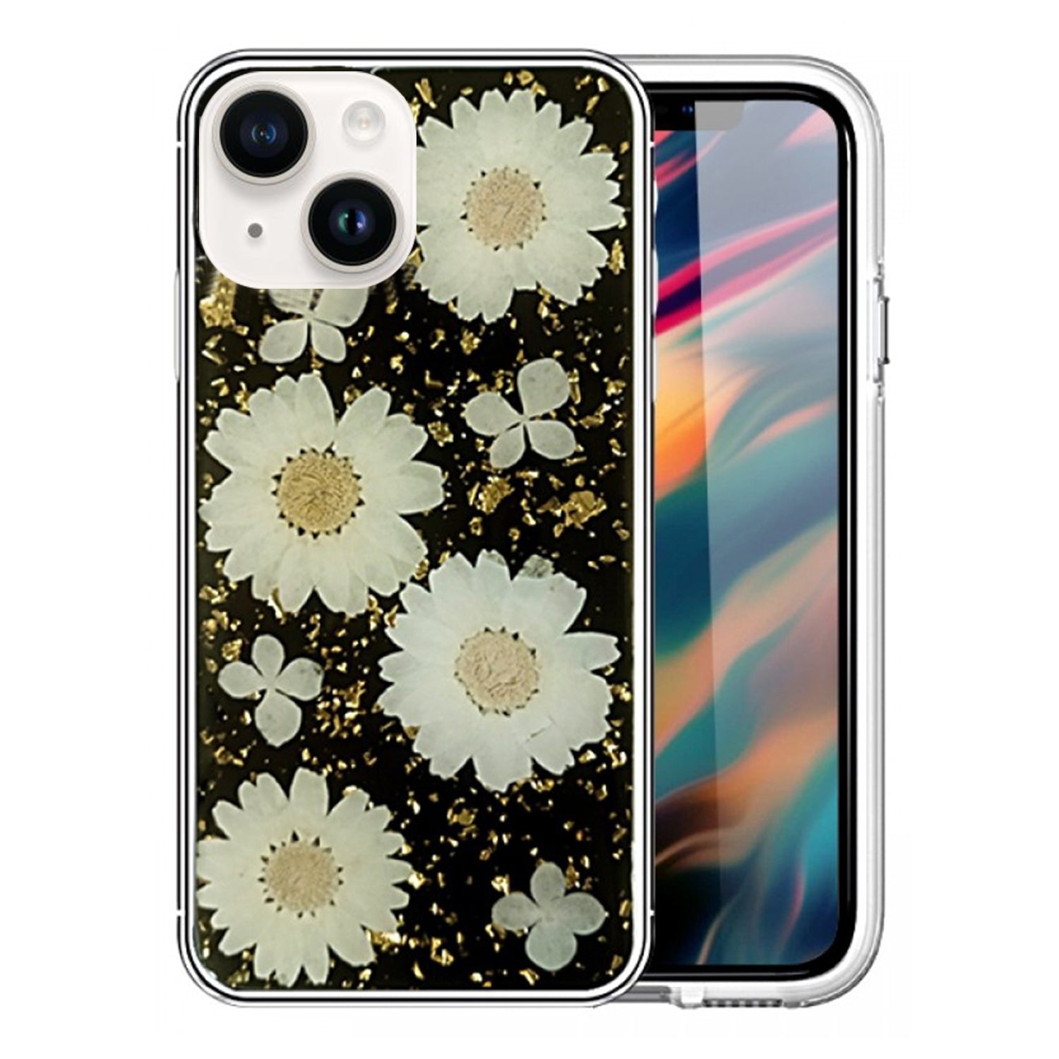 iPhone 13 mini Soft Plastic Fashion Colorful Flowers Design Case