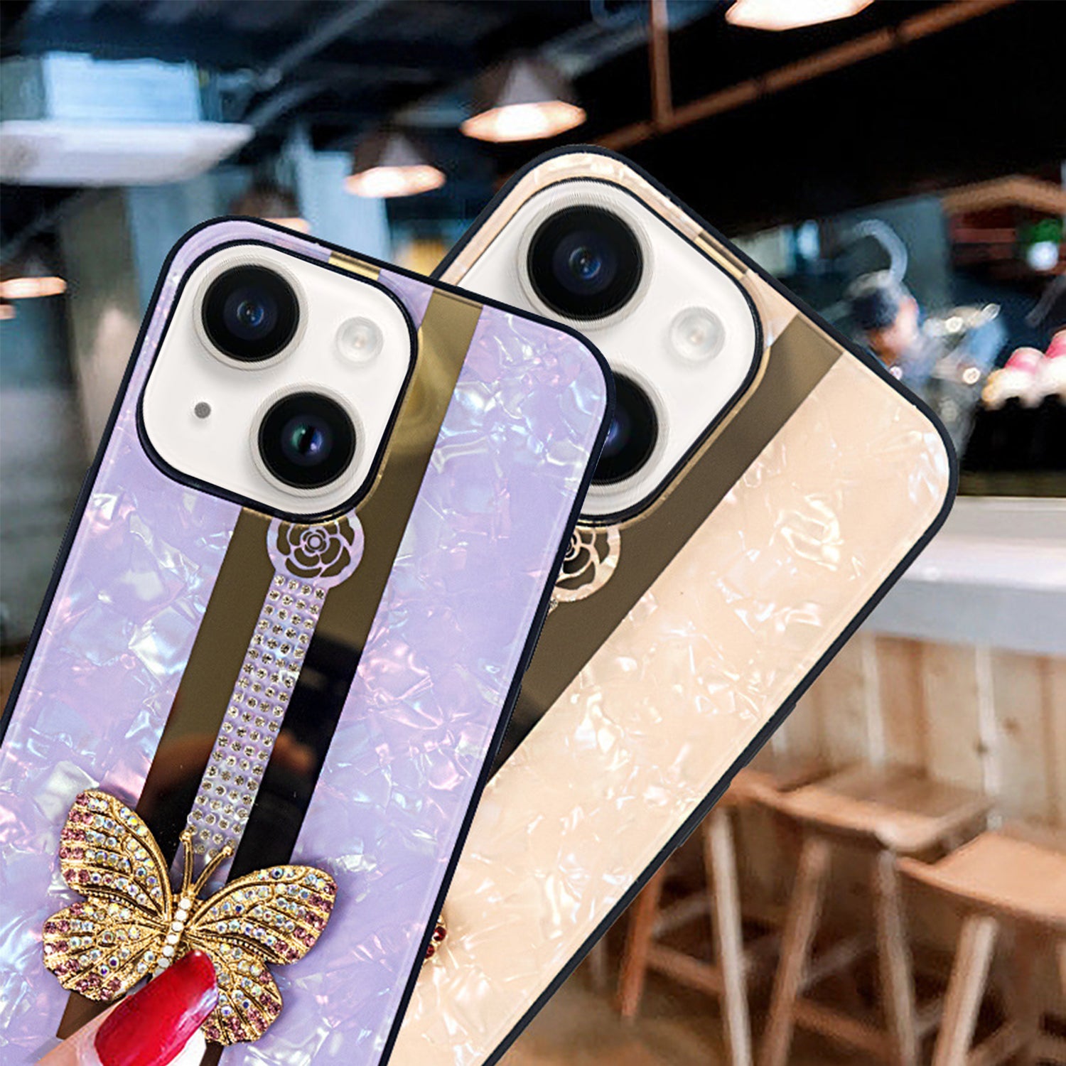 iPhone 14/13 Butterfly Bling Bling TPU Luxury Phone Case (6.1 ")