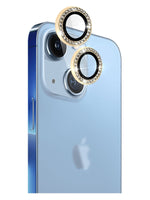 Crystal Diamond Camera Lens Protective Case For iPhone 14  Tempered Glass Aluminum Alloy Lens Screen Cover Eagle Eye Series-Black