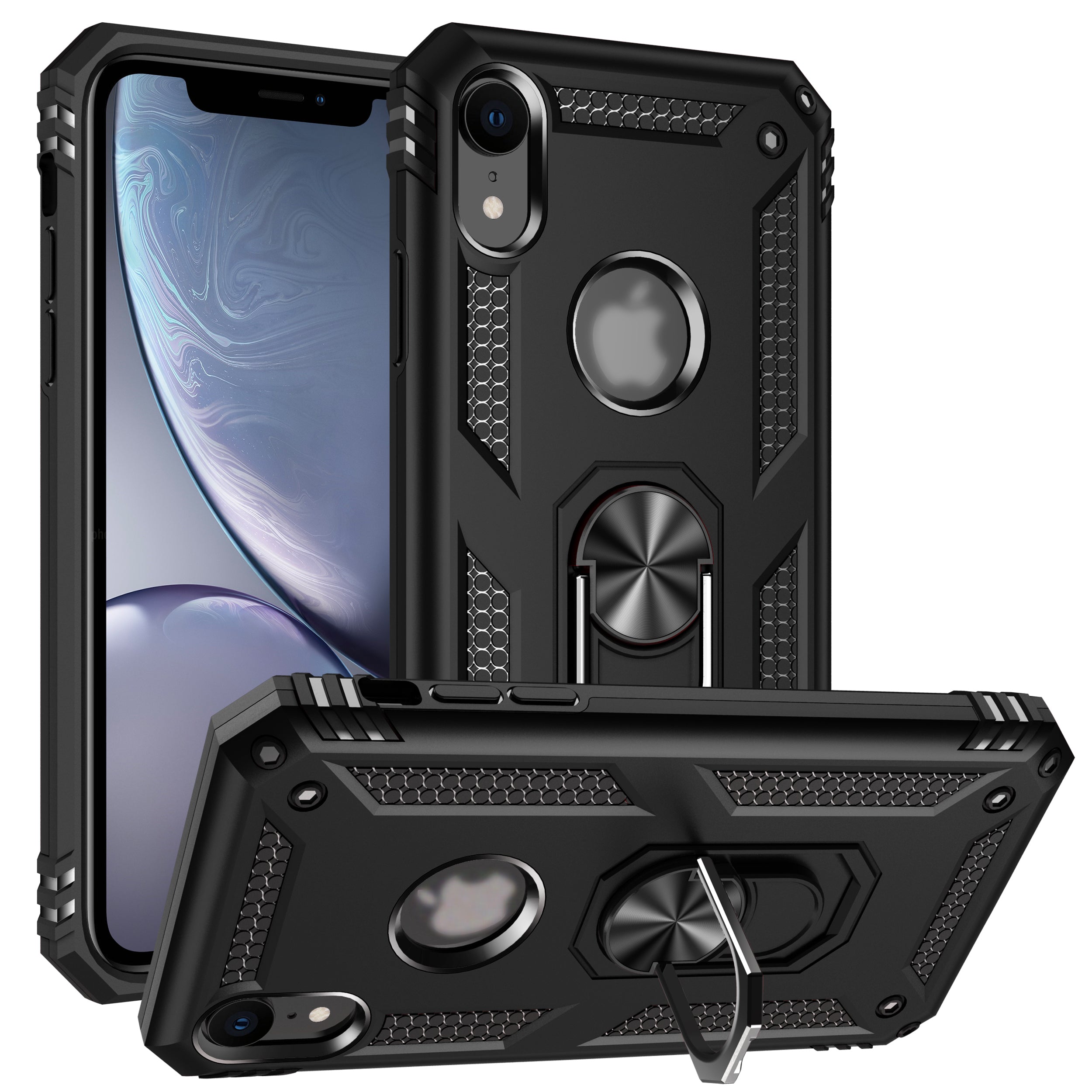 iPhone XR Dual Colors Ring Magnetic GPS car mount Phone Holder case