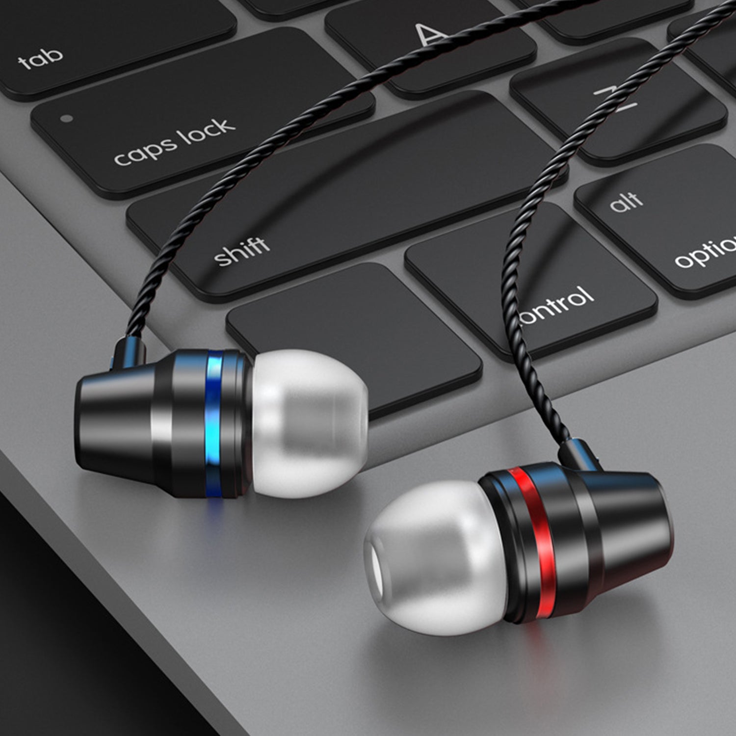 Metal bass in ear wired headset-Black