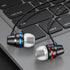 Metal bass in ear wired headset-Black