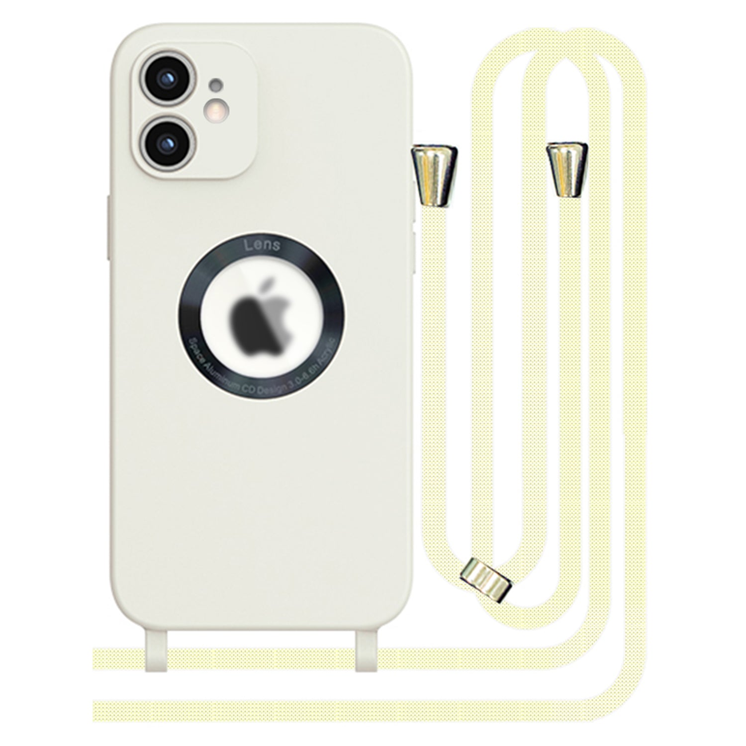 iPhone 12 Soft silicone case fine hole logo hollowed out with adjustable hanging rope