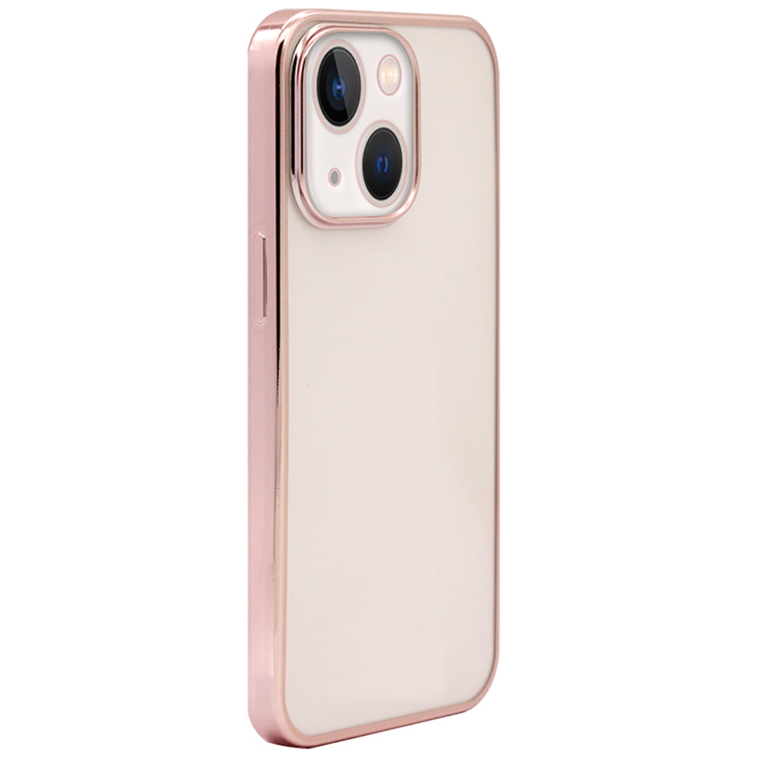 iPhone 13 Electroplating edge frosted transparent ultra-thin fine hole case