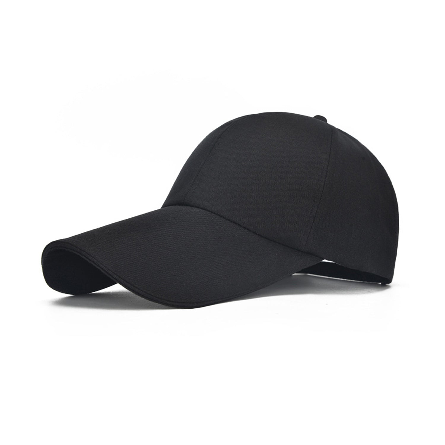 Baseball Cap Classic Adjustable Plain Hat Men Women Unisex- Black