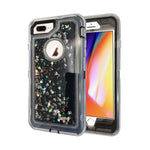 Apple iPhone 8 / 7 Plus Transparent Floating Glitter Heavy Duty Case Compatible
