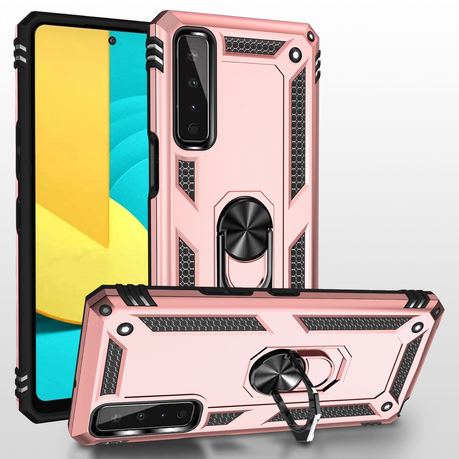 LG Stylo 7(5G) Dual Colors Ring Magnetic GPS car mount Phone Holder case