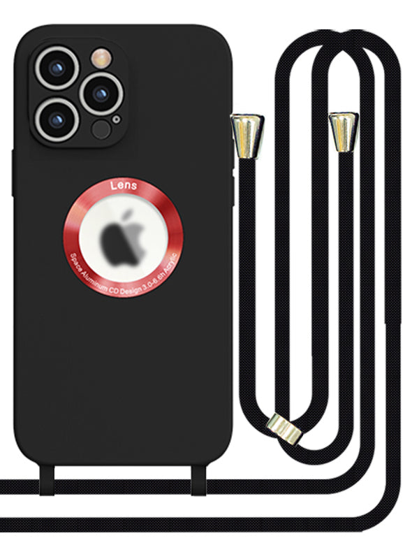 iPhone 12 Pro Soft silicone case fine hole logo hollowed out with adjustable hanging rope