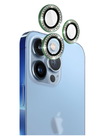 Crystal Diamond Camera Lens Protective Case For iphone 14 Pro Max Tempered Glass Aluminum Alloy Lens Screen Cover Eagle Eye Series-Sliver