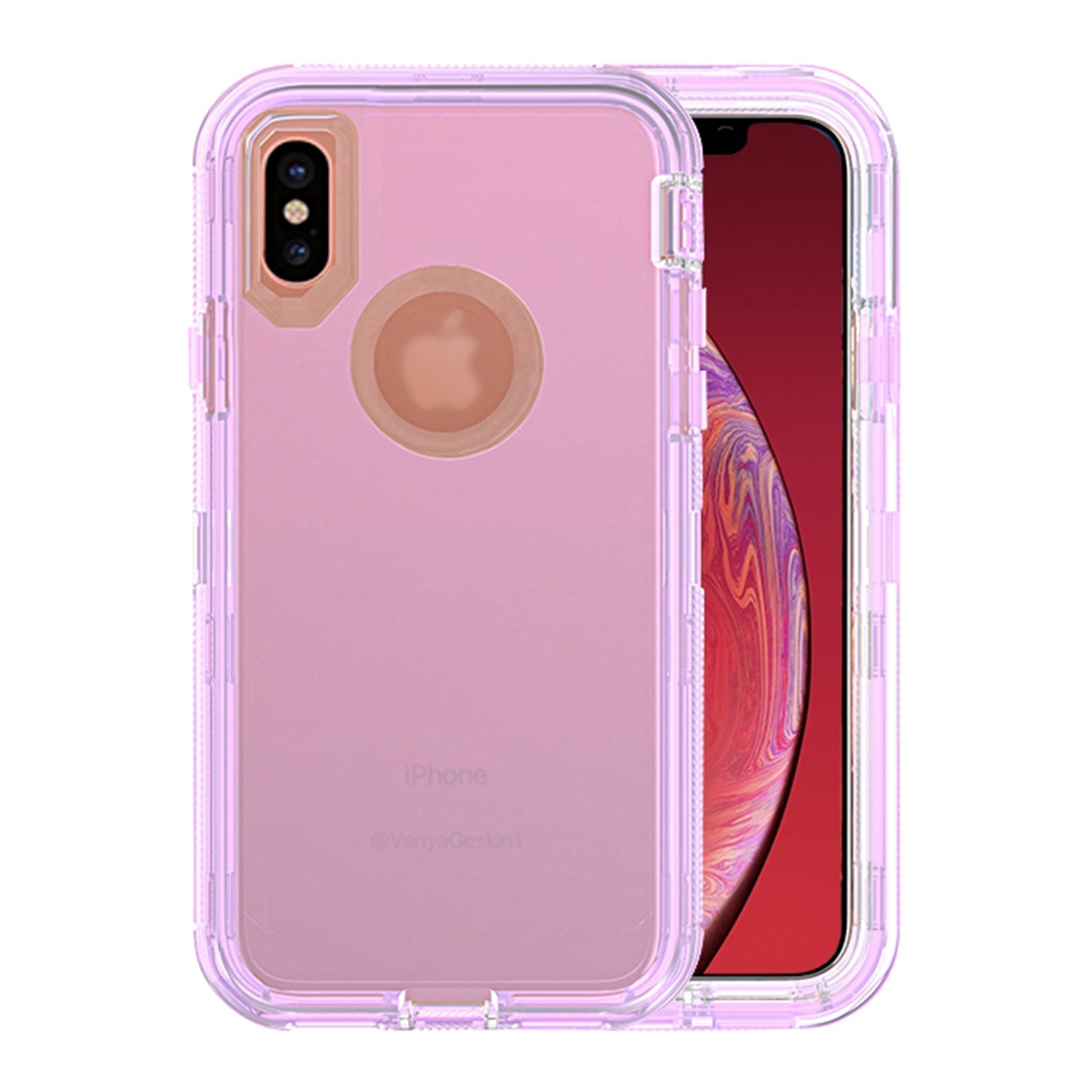 Transparent Full Protection Heavy Duty Case without Clip for Apple iPhone X/Xs