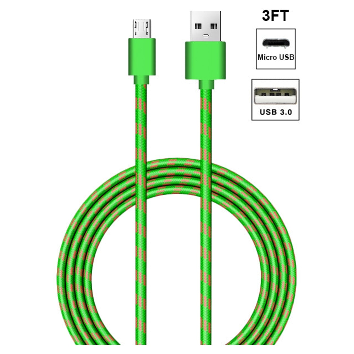 Woven Braided Cable for Samsung Products (3FT)