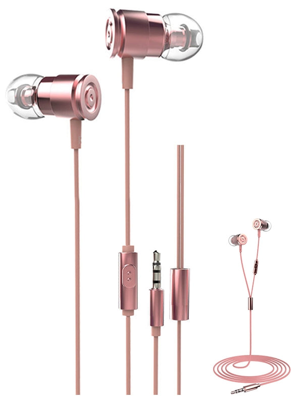 Bullet style wired headset- Rose Gold