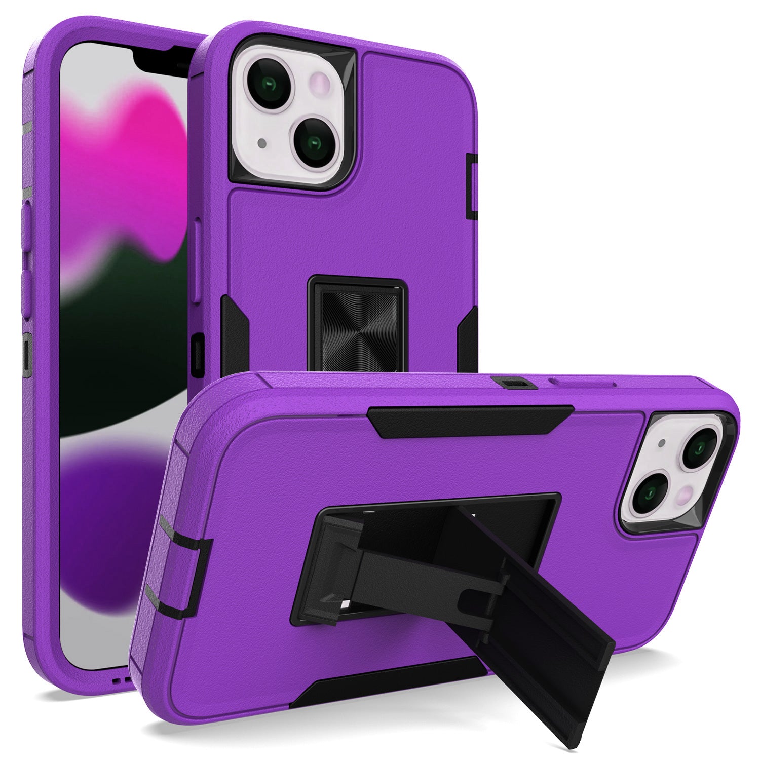 iPhone 13 mini Kickstand fully protected heavy-duty shockproof case
