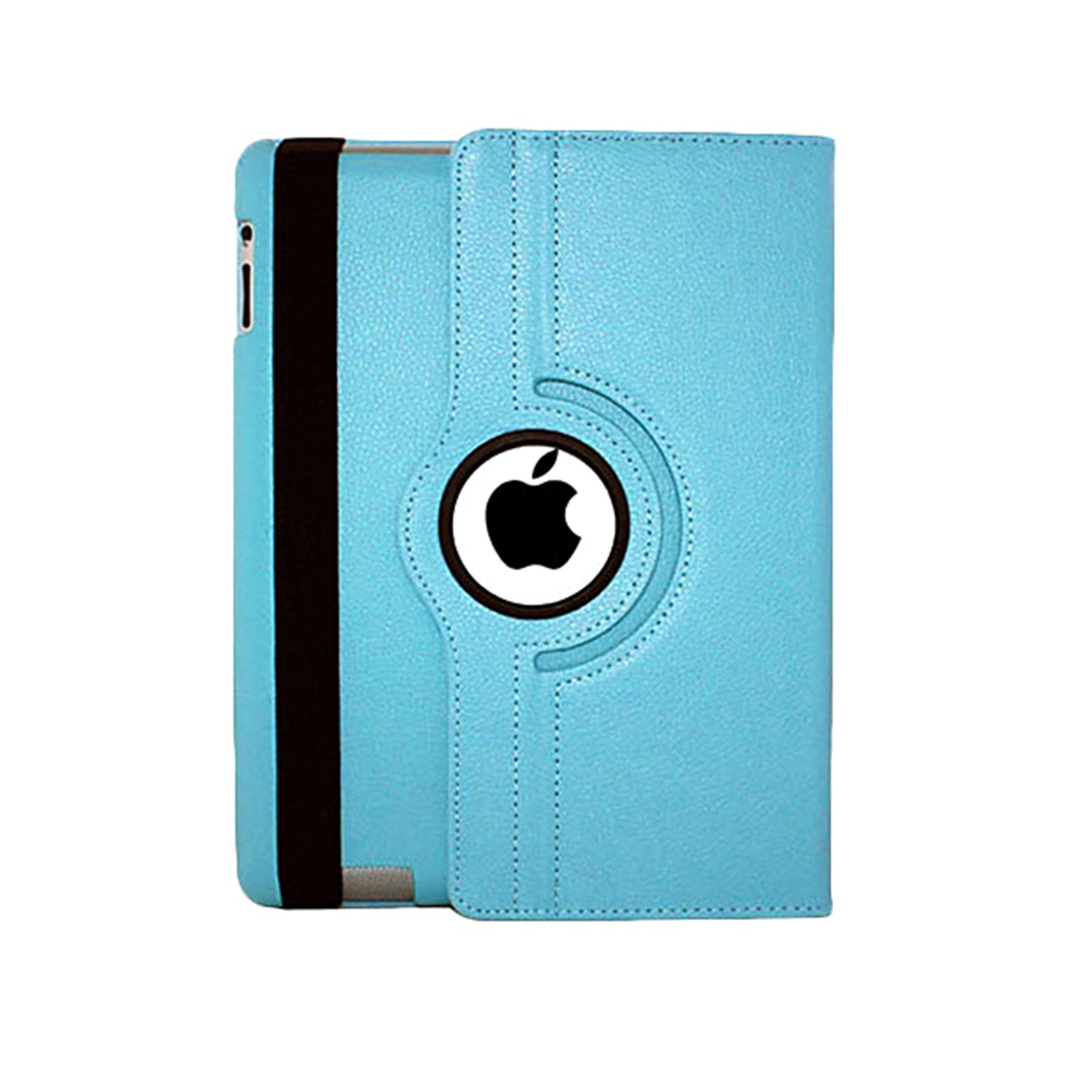 360 Degrees Rotating Leather Standing Case for iPad 4 - Hot Pink