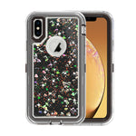 Transparent Floating Glitter Heavy Duty Case Compatible with Apple iPhone XS Max