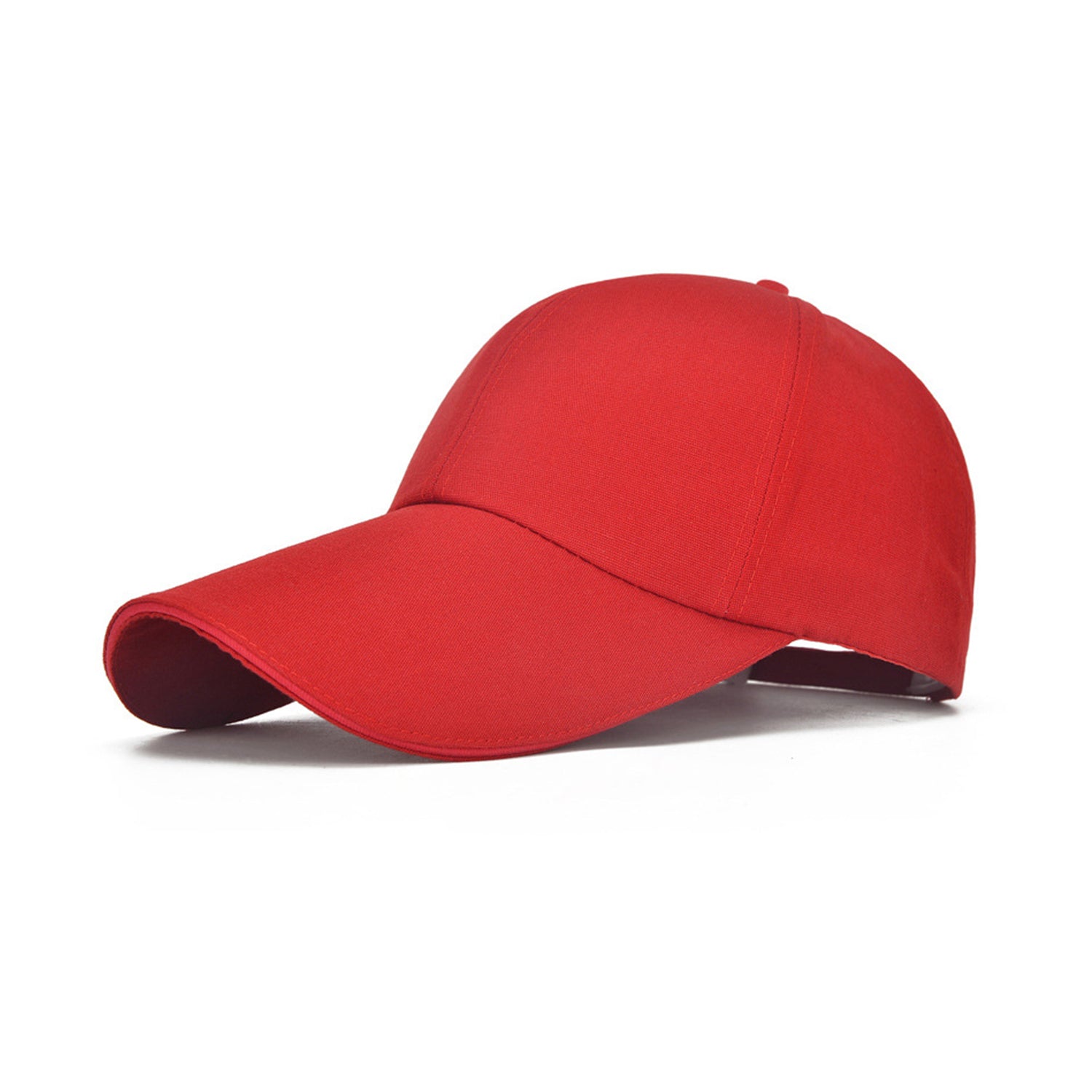 Baseball Cap Classic Adjustable Plain Hat Men Women Unisex- Red