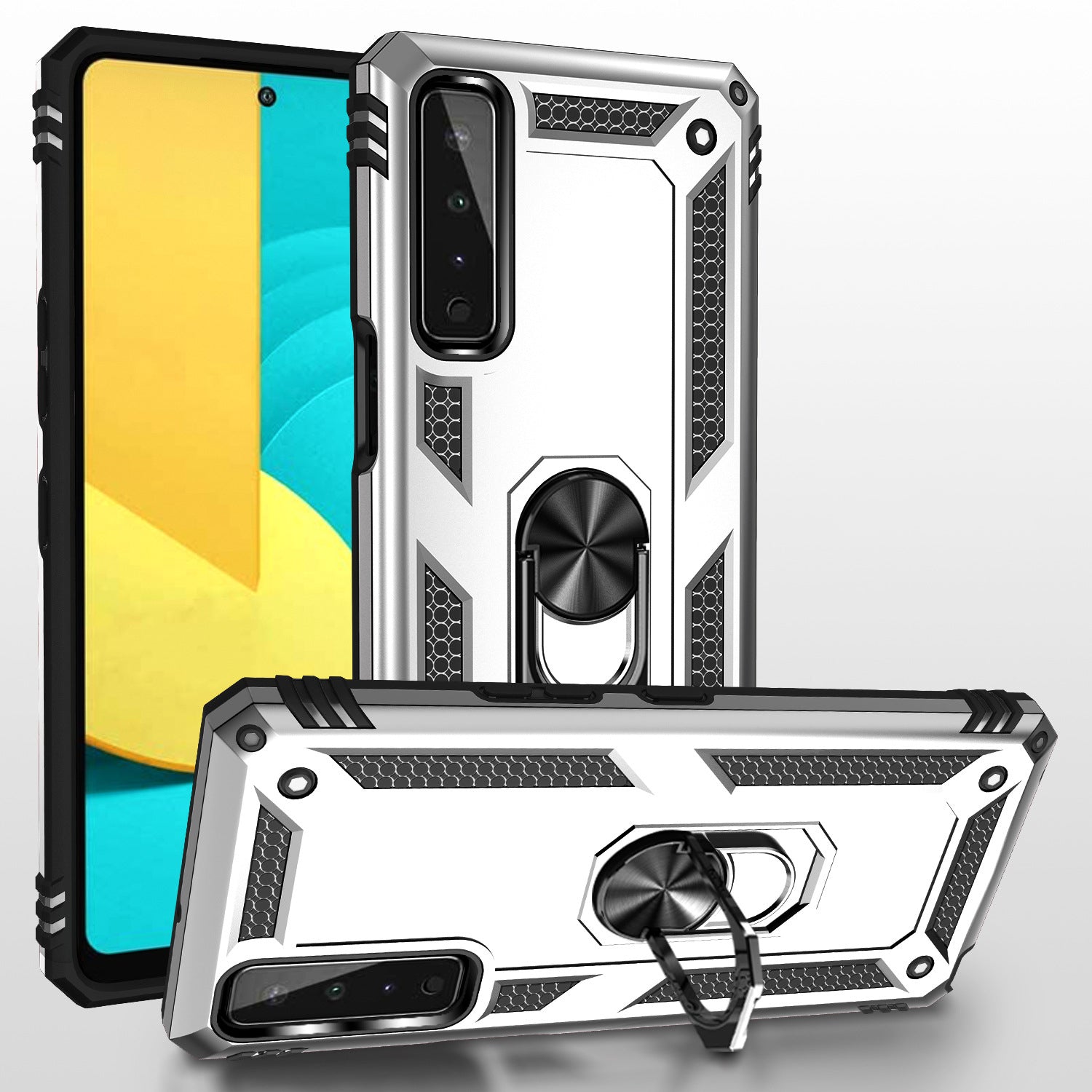 LG Stylo 7(5G) Dual Colors Ring Magnetic GPS car mount Phone Holder case