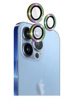 Crystal Diamond Camera Lens Protective Case For iPhone 14 Pro Tempered Glass Aluminum Alloy Lens Screen Cover Eagle Eye Series-Gold