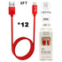 A Dozen of Lightning USB Cable for iPhone 11/11 Pro /11 Pro Max/ Xs Max/ X / XS/ 8 / 7 (3FT)