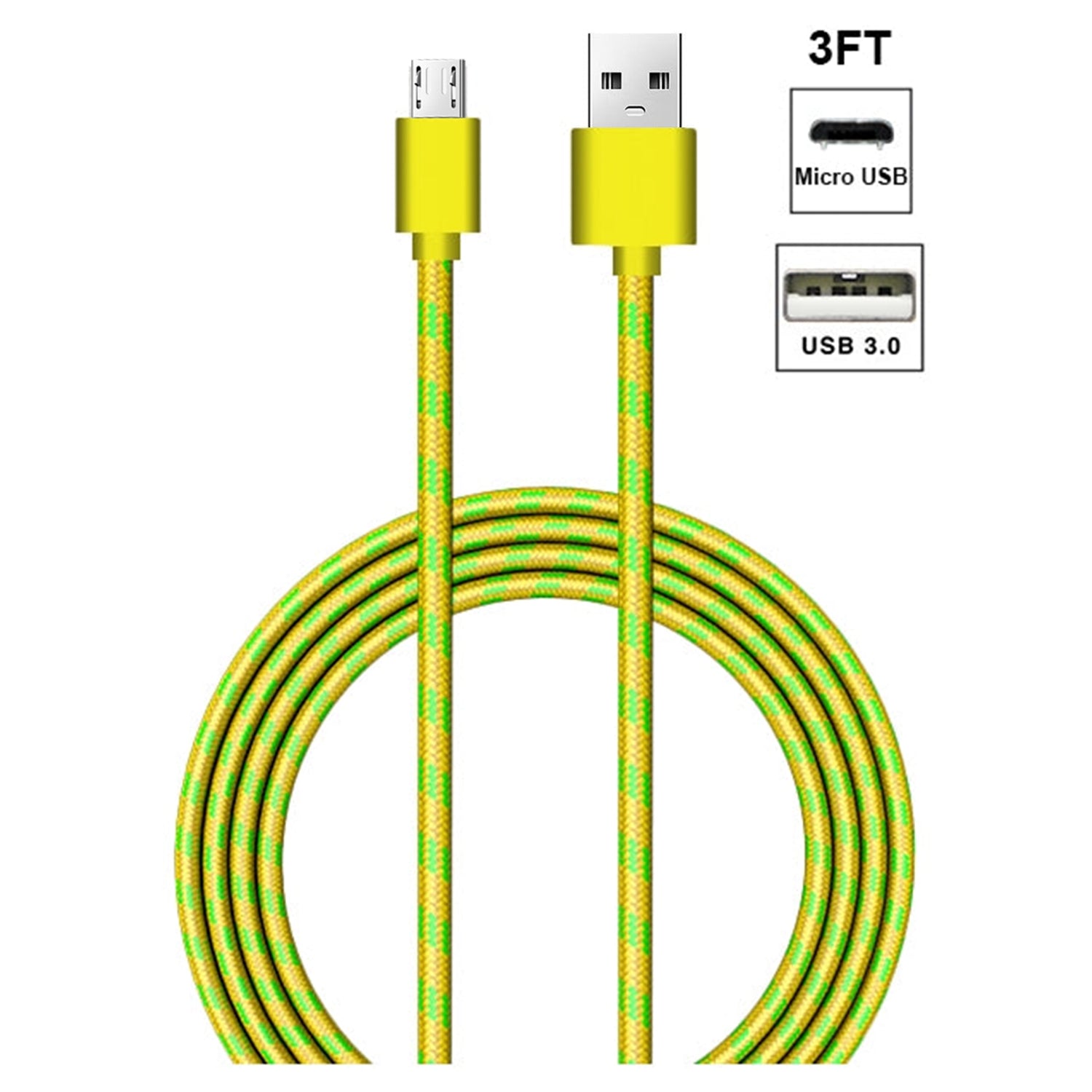 Woven Braided Cable for Samsung Products (3FT)