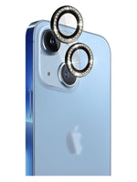 Crystal Diamond Camera Lens Protective Case For iPhone 14  Tempered Glass Aluminum Alloy Lens Screen Cover Eagle Eye Series-Black