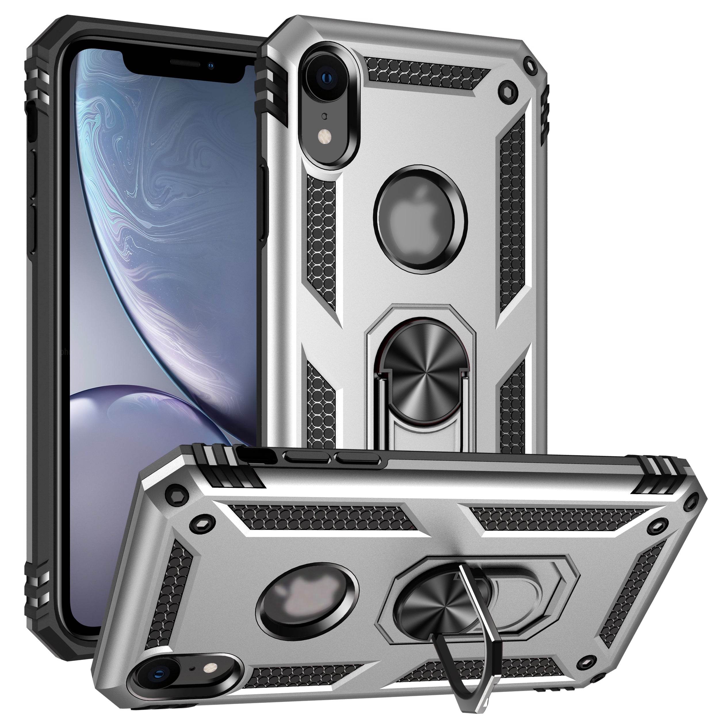 iPhone XR Dual Colors Ring Magnetic GPS car mount Phone Holder case