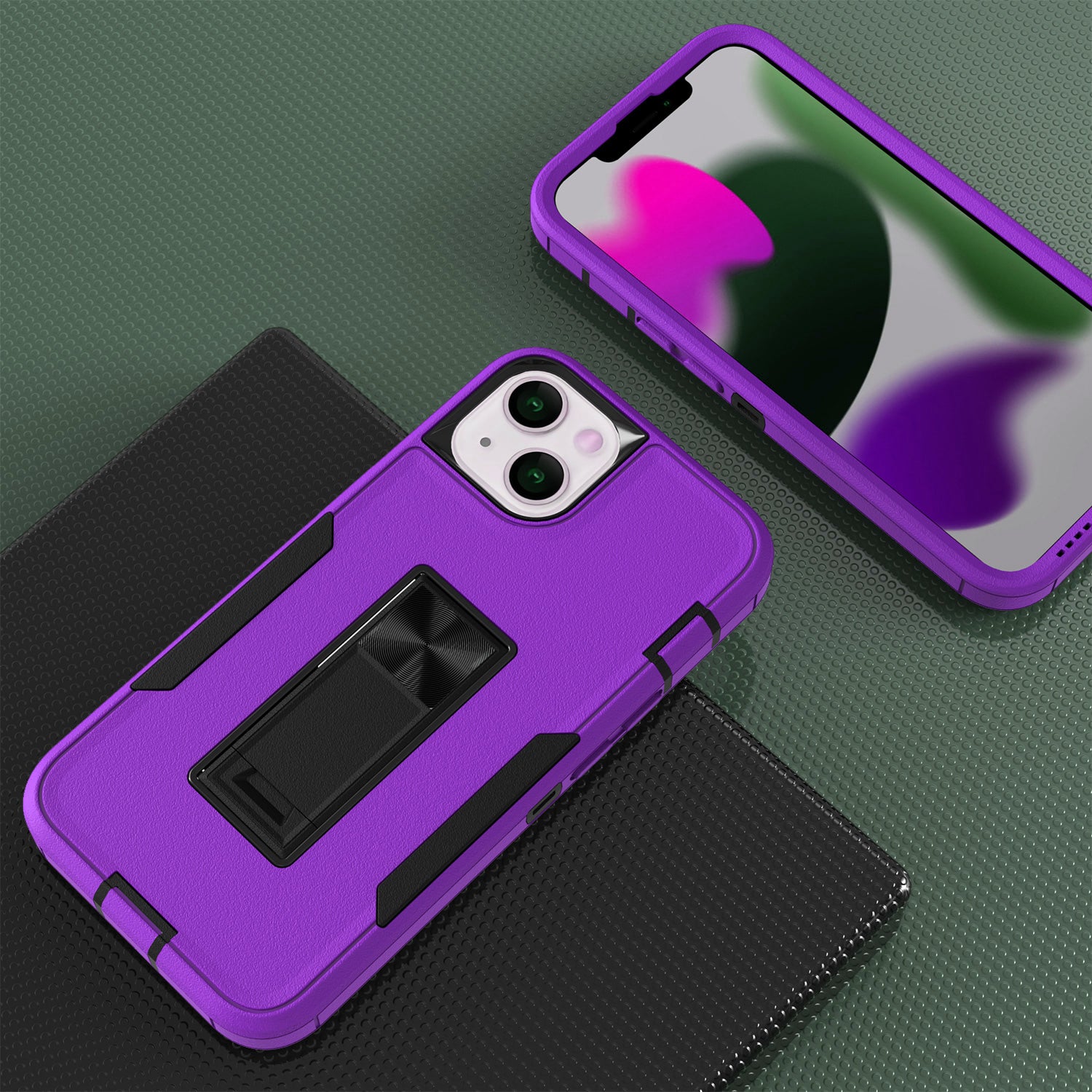 iPhone 13 mini Kickstand fully protected heavy-duty shockproof case