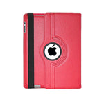 360 Degrees Rotating Leather Standing Case for iPad 4 - Hot Pink