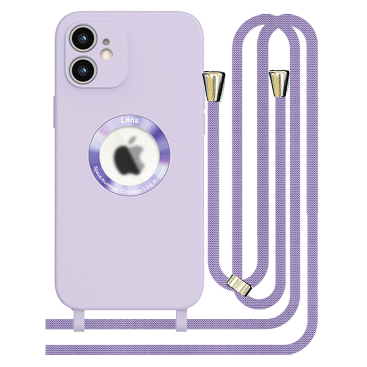 iPhone 12 Soft silicone case fine hole logo hollowed out with adjustable hanging rope