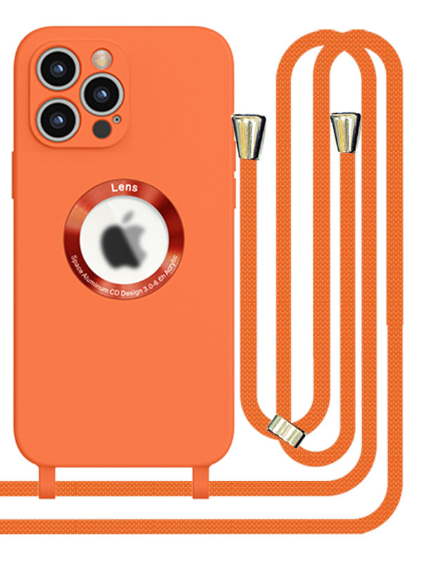 iPhone 12 Pro Max Soft silicone case fine hole logo hollowed out with adjustable hanging rope