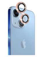 iPhone 14 Plus(6.7")Crystal bling bling Camera Lens Tempered Glass Screen Protector Eagle Eye Series-Blue